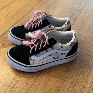 Vans Kids Sneakers Black with Pink Floral
